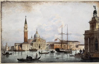 San Jorge - en "Álbum de las principales vistas de Venecia", ilustración de Marco Moro, ed. Gio Brizeghel, v.1840