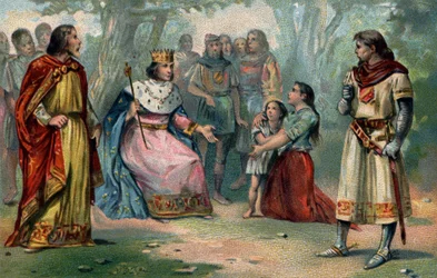 San Luis (1214-1270), Rey de Francia, impartiendo justicia bajo el roble de Vincennes