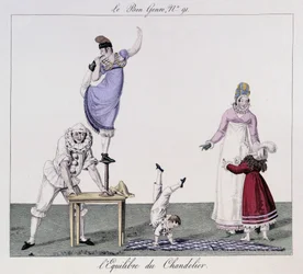 Saltimbanquis: Equilibrio del candelabro - en “The good genre”, principios del siglo XIX