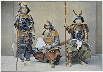 Grupo de samuráis, finales del siglo XIX