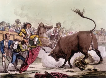 Escena de tauromaquia en España, circa 1820