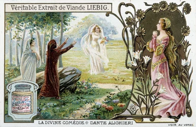Escena de la Divina Comedia de Dante - Cromo. Liébig, finales del siglo XIX