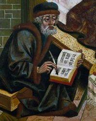 Escriba, arte franco-rhenano, (detalle)