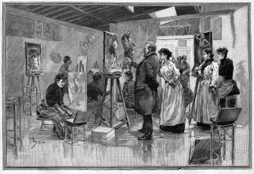 Taller de escultura en París en 1892