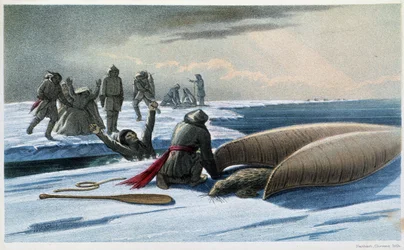 Caza de focas: “Caza de focas en el golfo” - en “Exploration of the Labrador Peninsula” de Hind, Londres