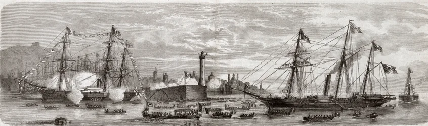 Segunda Guerra de Independencia Italiana, Campaña Italiana de 1859: Napoleón III (1808-1873) en el Puerto de Génova 12/05/1859 - Llegada de los franceses a Génova, 12 de mayo