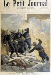 Sargento Bauchat murió durante los bomberos después de la explosión de la rue de Reuilly. Ilustración del “Pequeño Diario” de 1894