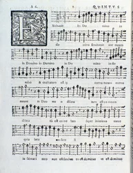Página de partitura del segundo libro de Sacrae symphoniae de Giovanni Gabrieli
