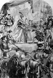 Sir Francis Drake (1540-1596), navegante inglés fue nombrado caballero por la Reina Isabel I en 1581. Grabado