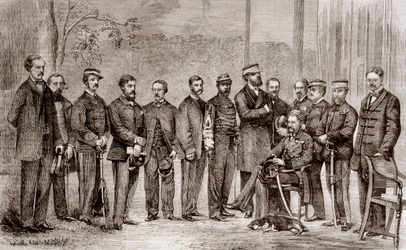Sir James Hope Grant (1808-1875), soldado británico, y su estado mayor durante la Segunda Guerra del Opio, que duró de 1856 a 1860.