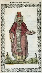 Mujer española - en "Hábitos y efigies" por Jean Sulperius