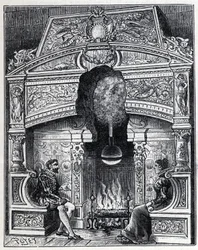 Calor de vapor y solar: Chimenea de Eolipila, sistema de máquina de vapor y reacción diseñado originalmente por Herón de Alejandría (80 a.C.).