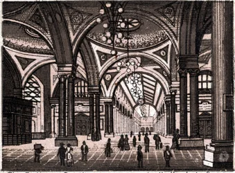 Stuttgart, Alemania: vista del vestíbulo de la estación de tren. en "El mundo ilustra 168 vistas" Sin fecha (finales del siglo XIX)