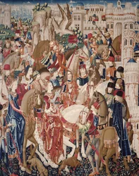 Tapiz que ilustra a Tarquinius Priscus. ca. 1475 (tapiz)