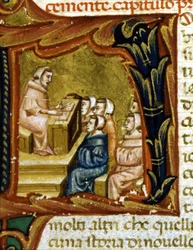 Enseñanza. Manuscrito del siglo XIV