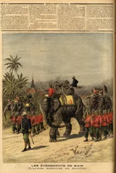 El ejército de Siam (Tailandia). Grabado en “Le petit journal” 29/07/1893. Colección Selva.