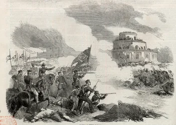 La Batalla de Monte Caseros en abril de 1852 - revuelta de Justo José de Urquiza (1801-70); contra el dictador argentino Juan Manuel de Rosas (1793-1877) - La Batalla de Caseros, o Batalla de Monte Casero el 3 de febrero