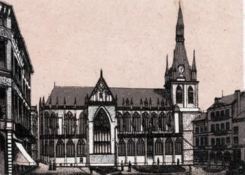 La Catedral de San Pablo en Lieja en Bélgica en "El mundo ilustrado 168 vistas" Sin fecha (finales del siglo XIX)
