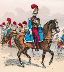 El Ejército Francés bajo el Reinado de Luis Felipe de 1830 a 1848 - Carabineros Franceses - Grabado de 1882 en “Histoire de dix ans: 1830-1840” Louis-Blanc (1811-1882)