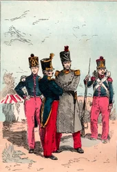 El ejército francés bajo el reinado de Luis Felipe de 1830 a 1848 - Línea - Grabado de 1882 en “Histoire de dix ans: 1830-1840” Louis-Blanc (1811-1882)