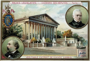 La Asamblea Nacional y retratos de Gambetta y Thiers - Liebig, principios del siglo XX