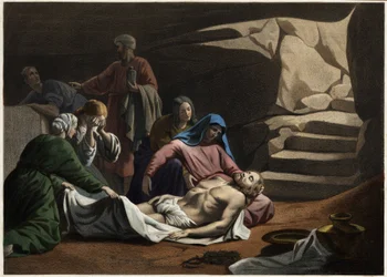 La tumba de Cristo. Grabado anónimo de mediados del siglo XIX