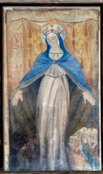 La Virgen, panel central del tríptico