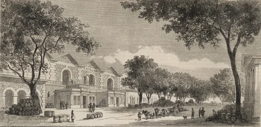 El almacén de vinos en París en 1861 - Distrito de Eaux de vie