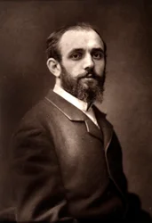 El artista Norbert Goeneutte fotografiado con motivo del Salón de París de 1881