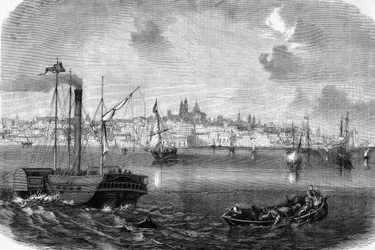 La ciudad de Montevideo en Uruguay en 1864