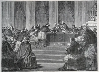 El clero de Francia e Italia se reunió en París para la Asamblea del Consejo Nacional Francés el 9 de junio de 1811, presidida por el Cardenal Fesch (1763 - 1839).