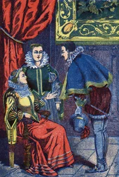 El baile. Ilustración anónima para “Cenicienta”, cuento de Charles Perrault (1628-1703), escritor francés. Imaginario Marcel Vagne, Jarville Nancy, sin fecha (finales del siglo XIX).