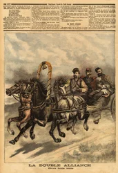 La doble alianza entre Rusia de Alejandro III (1815-1894) y Francia. Grabado en "Le petit journal" 16/10/1893. Colección de Selva.