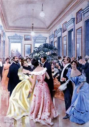 El foyer del teatro de La Scala en Milán. 1890