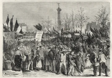 La feria del jamón en el Boulevard Bourdon en París (Place de la Bastille) - 1868