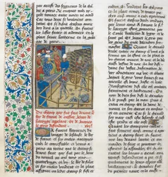 El combate judicial de Jacques le Gris y Jean de Carrouges. Borde floral.