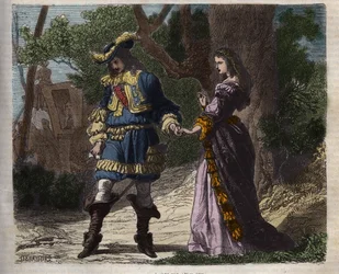 La última entrevista de Marie Mancini (1639-1715) con Luis XIV (1638-1715) antes de su partida de la corte a Brouage el 22 de junio de 1659