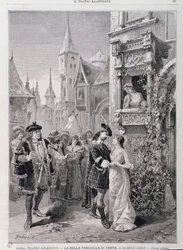 La última escena de La bella doncella de Perth, ópera de Georges Bizet, en el Teatro Argentina en Roma