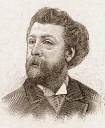 Miembros de la Academia Francesa en 1895: retrato de Édouard Pailleron (1834-1899), poeta y dramaturgo francés.