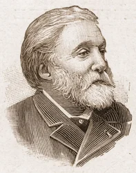 Miembros de la Academia Francesa en 1895: retrato de Étienne Charles Henri, vizconde de Bornier (1825-1901), dramaturgo y poeta francés.