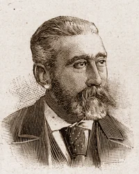 Miembros de la Academia Francesa en 1895: retrato de José María (José-María) de Heredia (1842-1905), poeta francés.