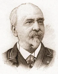 Miembros de la Academia Francesa en 1895: retrato de Victor Cherbuliez (1829-1899), novelista, dramaturgo, ensayista y crítico literario francés.