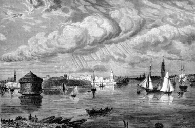 El puerto de Nueva York alrededor de 1860