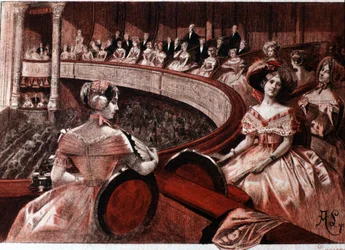 El público en un balcón del teatro