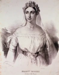 La cantante Mademoiselle Rossi en la ópera La Norma