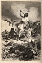 El suicidio del Emperador (negus) de Etiopía Teodoro II (Tewodros) (circa 1818-1868), el 13 de abril