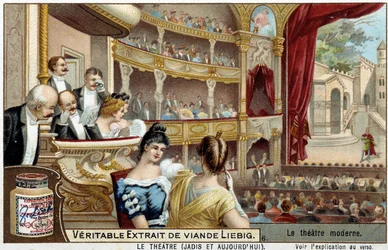 El teatro en el siglo XIX - etiqueta publicitaria de Liebig