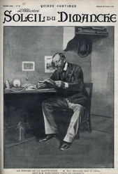 El juicio ante el Tribunal Superior: Paul Déroulède (1846-1914), escritor francés y activista nacionalista que fue una figura importante del antidreyfusismo, en su celda tras su intento de golpe de Estado del 23 de febrero. Grabado en «Le Soleil du