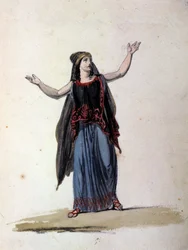La bruja Medea después del ciclo de los Argonautas. Dibujo del siglo XIX