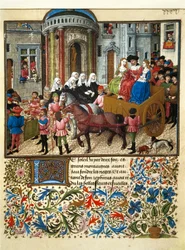 Teseo en Atenas Miniatura de un manuscrito francés de 
